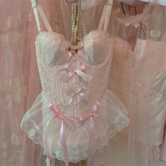 Vintage Album Summer Lace Body Shaper Corset Fishbone