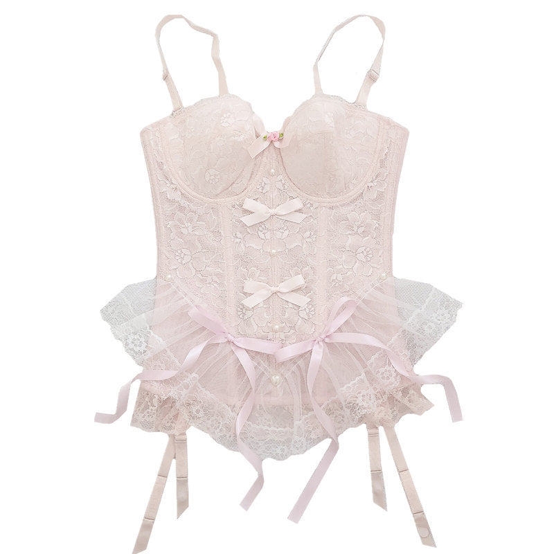 Elegant Lace Vest with Corset Detailing – Slim Fit