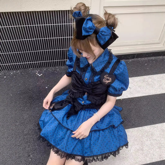 In Stock (Spicy Candy) Three-Piece Hot Girl Suit Lolita Two-Piece Cake Skirt Lolita Suit Skirt