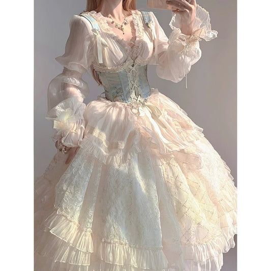 Flower Wedding Lolita Gorgeous Suit Women's Dress Lolita Sweet And Elegant Cos Halloween Heavy Industry Princess Dress