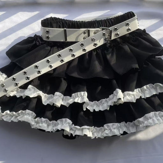 Color Matching Collection Y2K Sexy Subculture Multi-Layered Korean Lace Skirt Female Pumpkin Skirt Cake Tutu Skirt