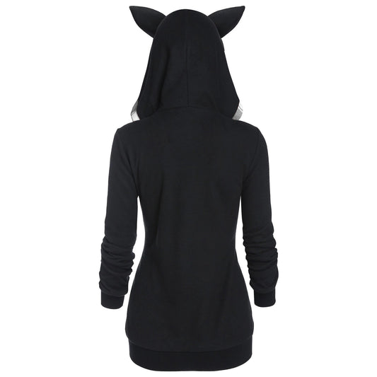 Cute & Cozy: Cat Ear Plaid Sweater for Women"