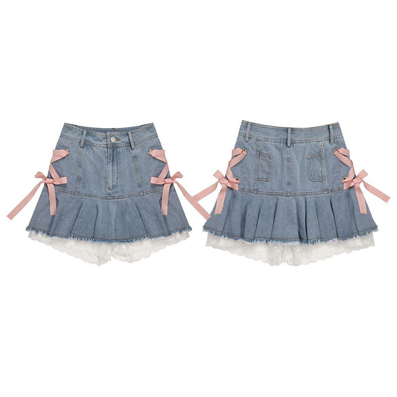 Women's Fashion High Waist Tie A-Line Skirt