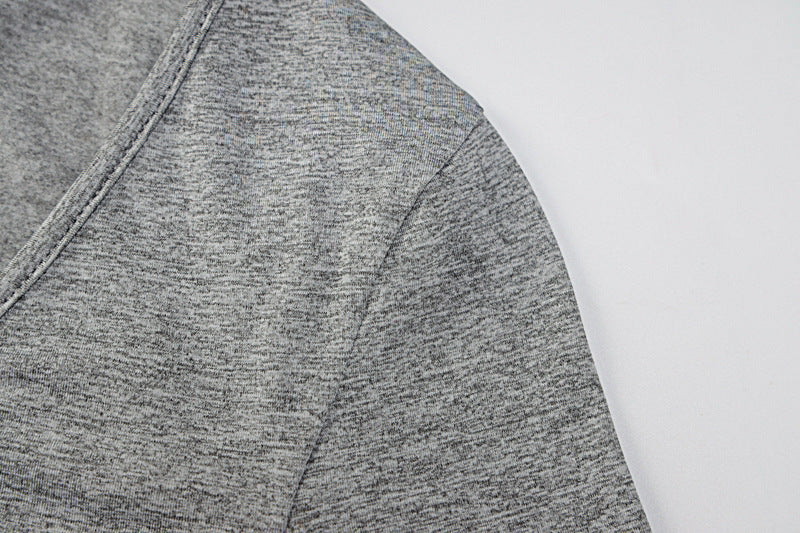 Cropped V-Neck T-Shirt – Elegant Long Sleeve Style