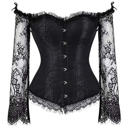 Palace Lace Long-Sleeved Tight Tudor Body Shaping Underwear One-Neck Stage Performance Suit