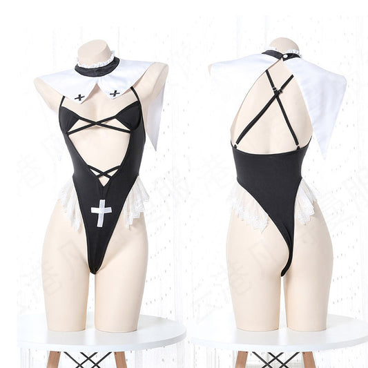 Romantic Backless Lace Suit – Seductive One-Piece