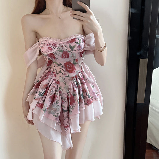 Fairy Style Tube Dress with Sweet Bow Accent