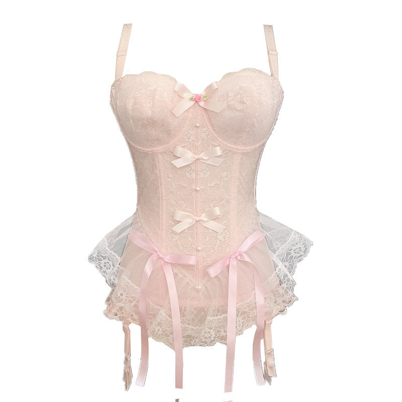 Elegant Lace Vest with Corset Detailing – Slim Fit