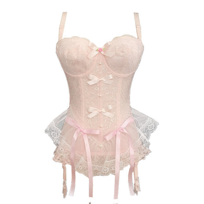 Elegant Lace Vest with Corset Detailing – Slim Fit