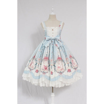 Lolita Skirt Full Size Side Clip Lolita Skirt Lolita Cage Dream Bead Chain Pendant Wave Jsk Dress