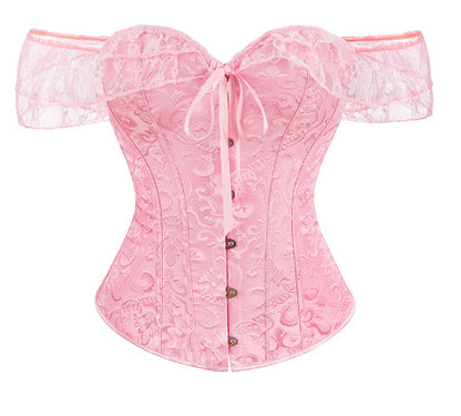 Jacquard Ribbon Lace Shoulder Strap Court Body Shaping Top