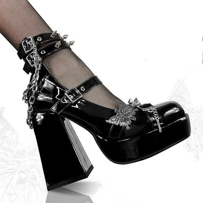 Women's Fashion Butterfly High Heels Punk Platform