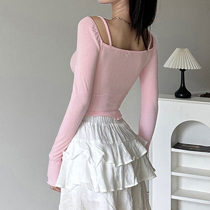 Lace Inner Match Bottoming Sweater Top