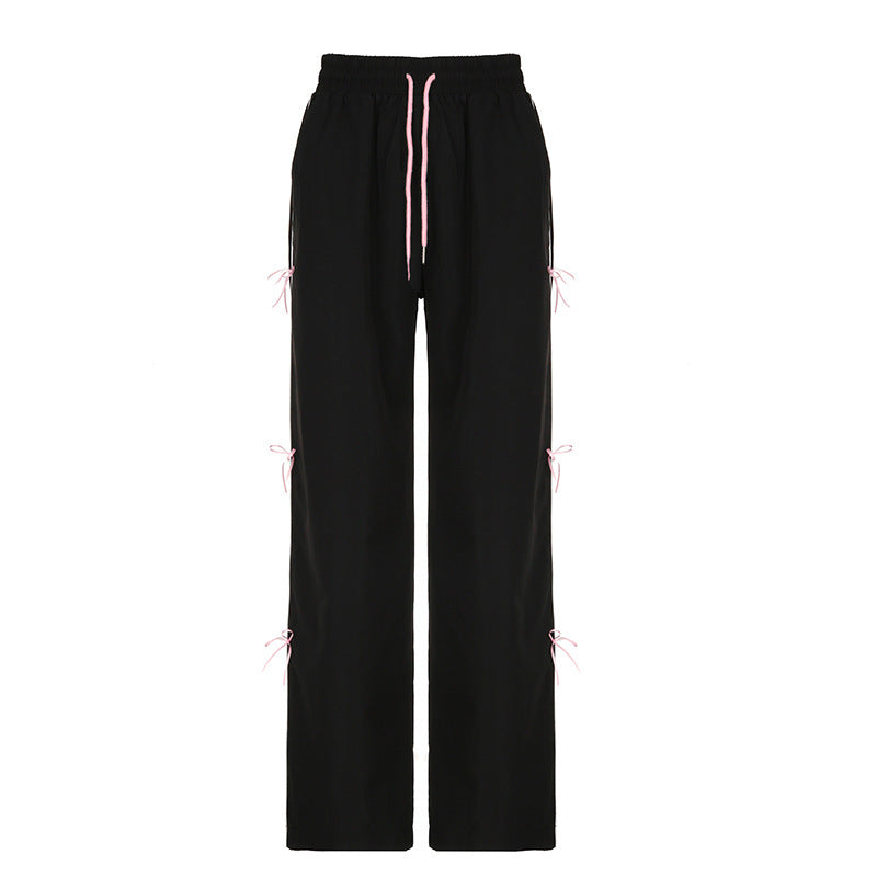 Comfy Casual Pants with Ribbon Waist