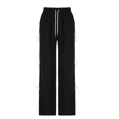 Comfy Casual Pants with Ribbon Waist