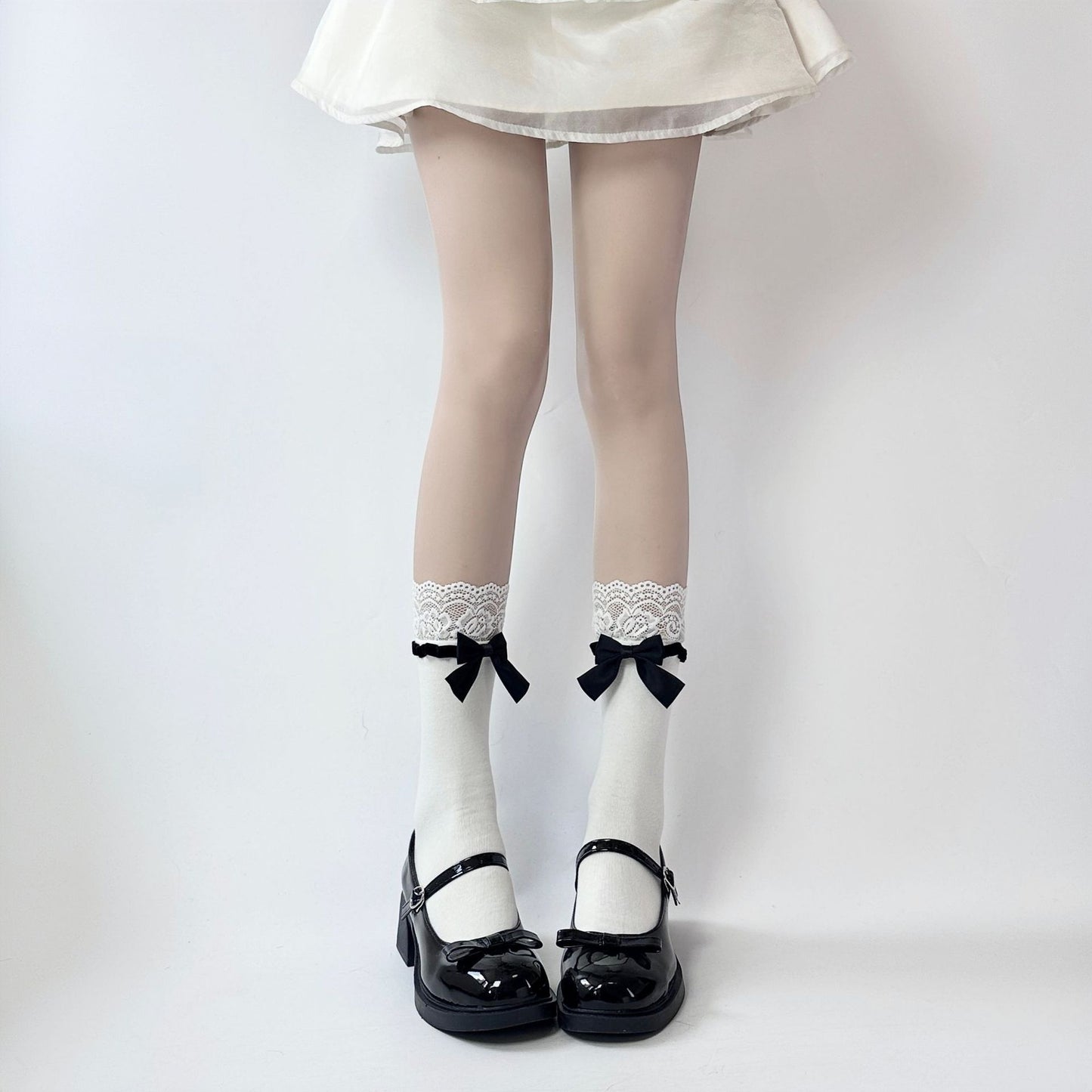 Lolita-Inspired Lace Socks with Bows – Kawaii JK Style