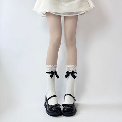 Lolita-Inspired Lace Socks with Bows – Kawaii JK Style