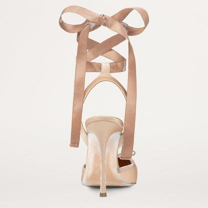 Pig Nose Ballet High Heels Stilettos Bow Sandals