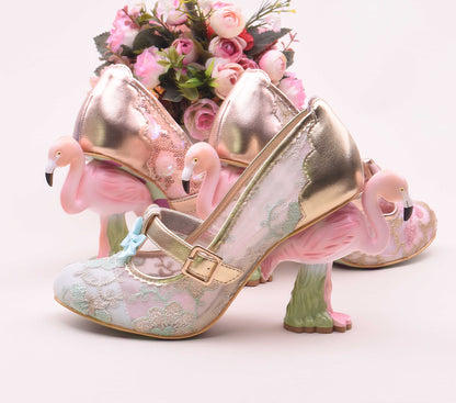 Exquisite embroidery hollow high-heeled shoes
