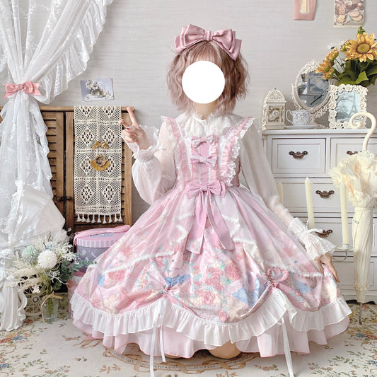 Lolita Garland Bunny Tail Drag Jsk Suspender Dress