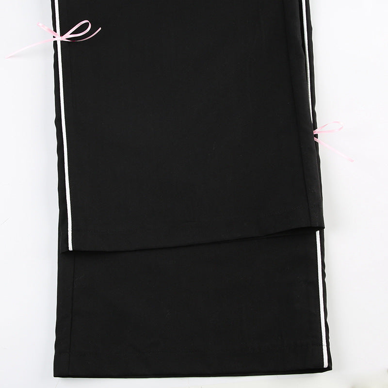 Comfy Casual Pants with Ribbon Waist