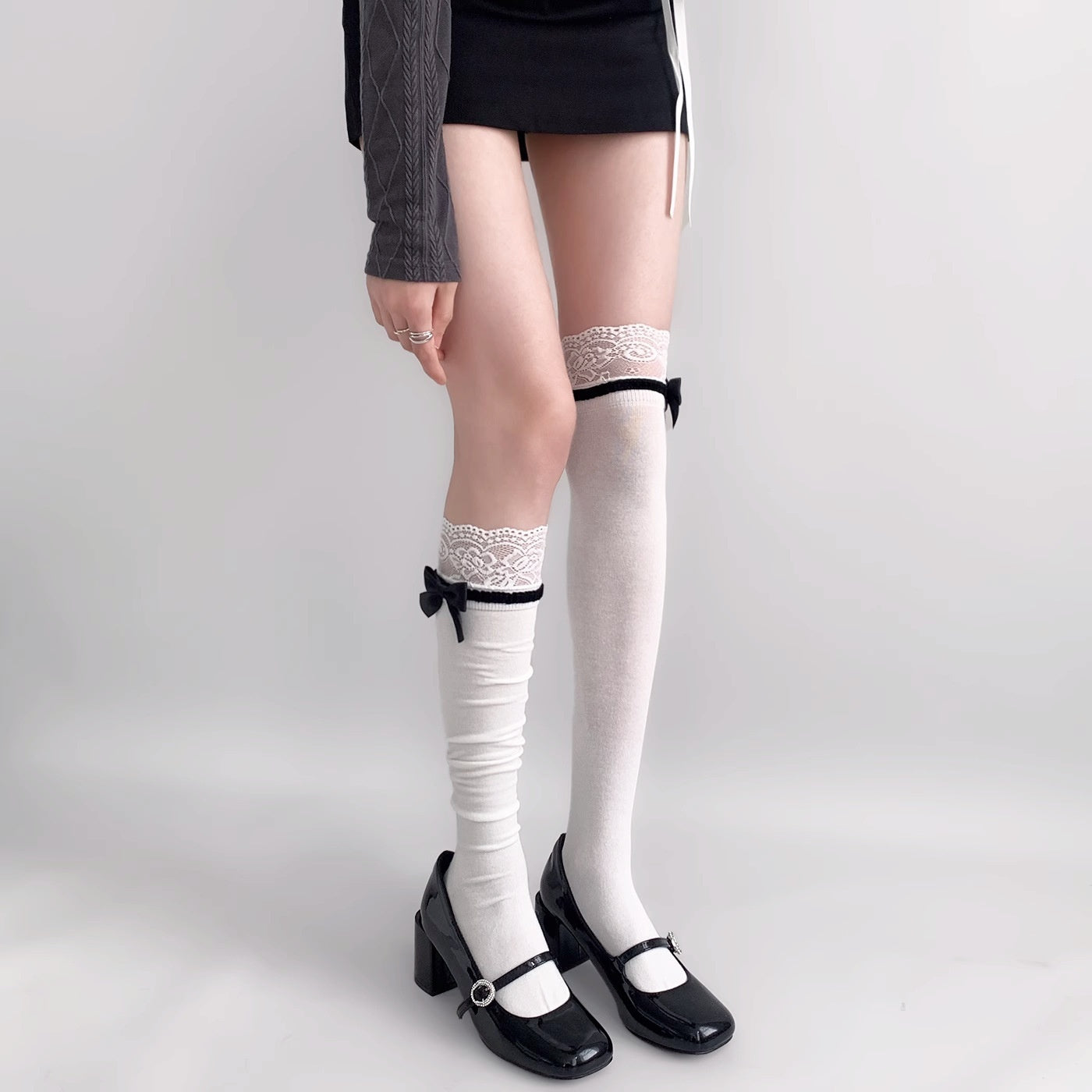 Lolita-Inspired Lace Socks with Bows – Kawaii JK Style