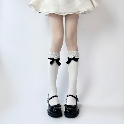 Lolita-Inspired Lace Socks with Bows – Kawaii JK Style