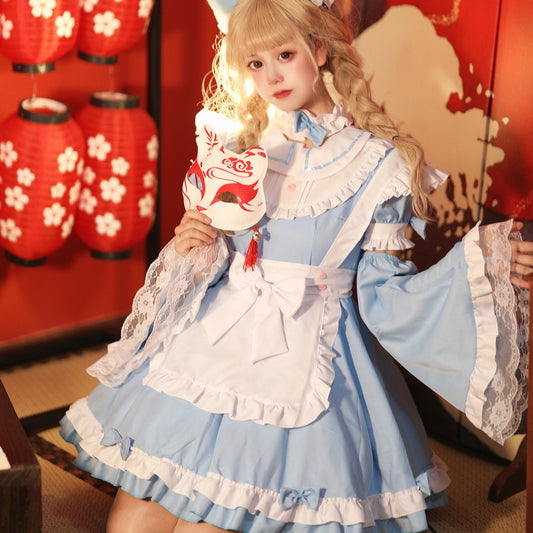 Halloween Maid Costume Plus Size with Detachable Sleeves