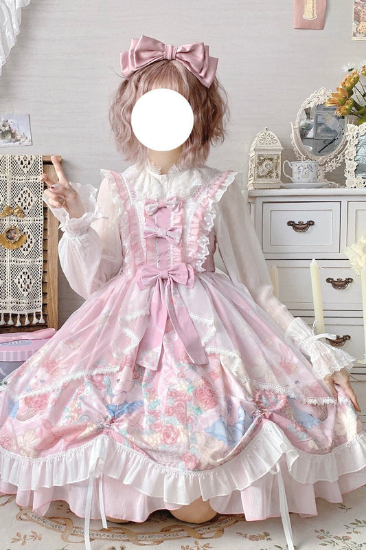 Lolita Garland Bunny Tail Drag Jsk Suspender Dress