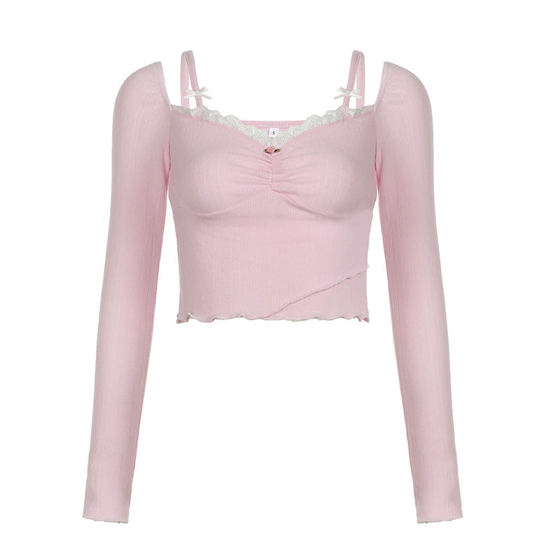 Lace Inner Match Bottoming Sweater Top