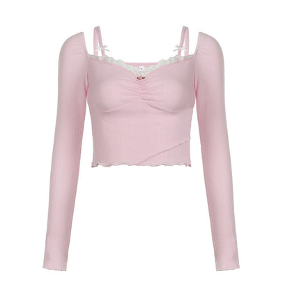 Lace Inner Match Bottoming Sweater Top