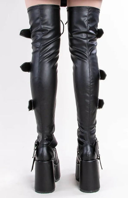 Statement Platform Heel Boots – Over-the-Knee with Buckles
