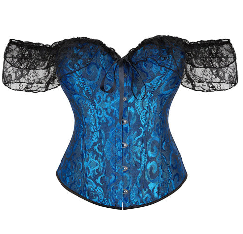 Jacquard Ribbon Lace Shoulder Strap Court Body Shaping Top
