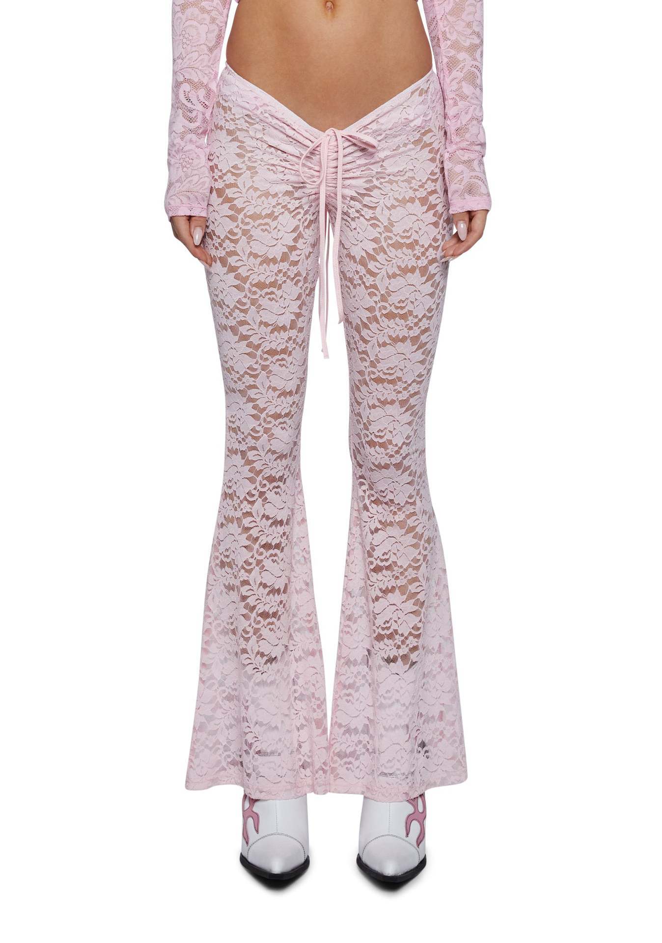 Women's Lace Stretch Wide-leg Pants