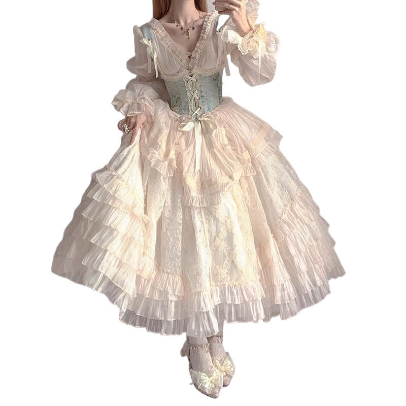 Flower Wedding Lolita Gorgeous Suit Women's Dress Lolita Sweet And Elegant Cos Halloween Heavy Industry Princess Dress