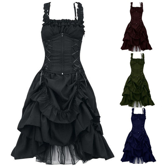 European And American Plus Size Women's Tunic Dress Dance Dress Vintage Lolita Cos Gothic Dress Dress Dress
