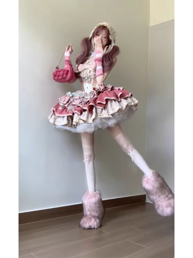 French First Love Milk Sweet Dress Lolita Princess Dress Tully Cake Lolita Dress 2025 New Dress