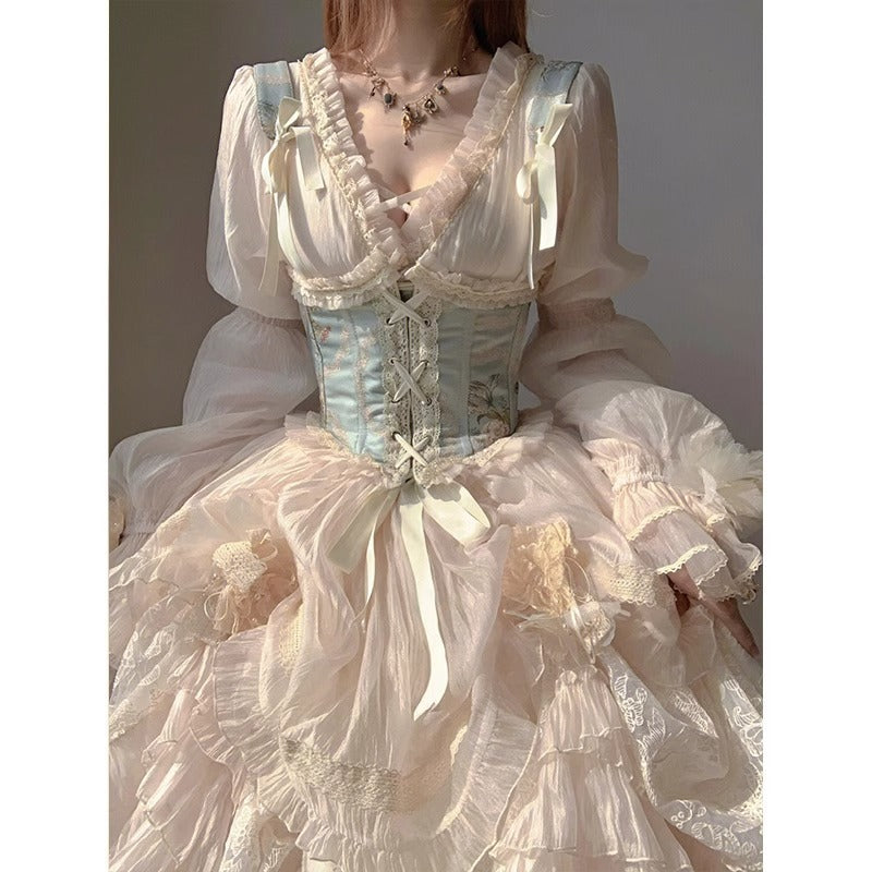 Flower Wedding Lolita Gorgeous Suit Women's Dress Lolita Sweet And Elegant Cos Halloween Heavy Industry Princess Dress