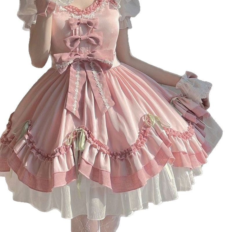 Pink Pink Cute Lolita Bow Dress Lolita Wedding Dress