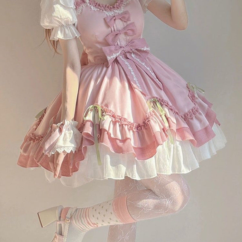 Pink Pink Cute Lolita Bow Dress Lolita Wedding Dress