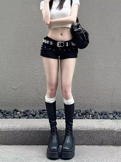 Low Rise Mini Shorts – Denim with Edge & Charm