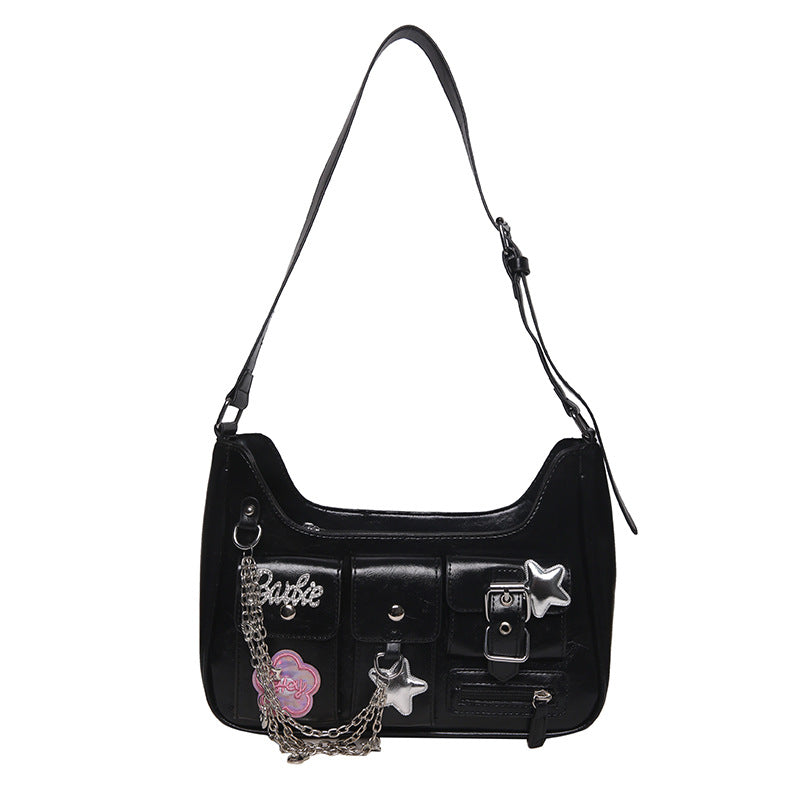 Sweet Cool Millennium Spice Girl Chain Bag Women's 2024 New Trendy Cross-border Retro Multi-pocket Shoulder Bags
