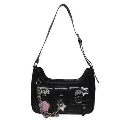 Sweet Cool Millennium Spice Girl Chain Bag Women's 2024 New Trendy Cross-border Retro Multi-pocket Shoulder Bags