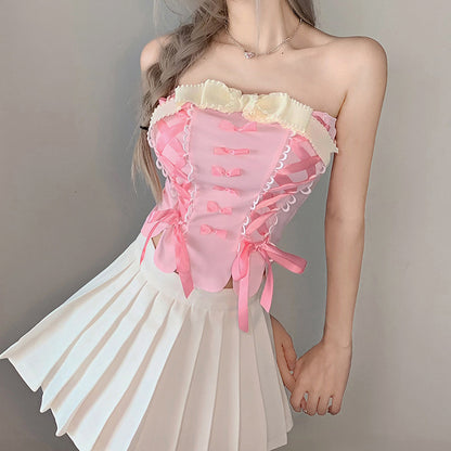 Cross-border European And American Fashion Style 2024 Independent Station Summer New Women's Sexy Fashion Strap Women's Chest Wrap Collar