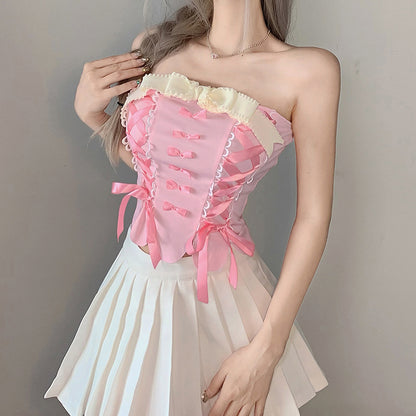 Cross-border European And American Fashion Style 2024 Independent Station Summer New Women's Sexy Fashion Strap Women's Chest Wrap Collar