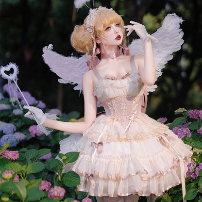 Brocade Garden Lolita Original Design [Dance Of Time] Dog Short Ballet Dress JSK