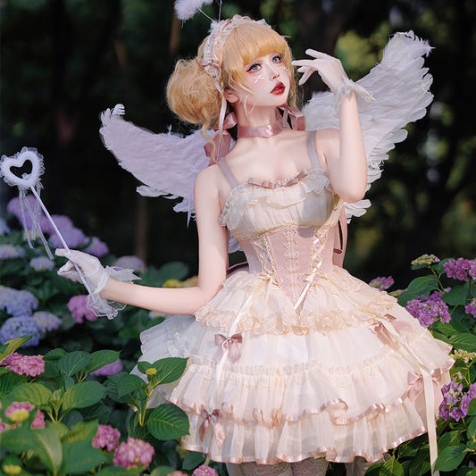 Brocade Garden Lolita Original Design [Dance Of Time] Dog Short Ballet Dress JSK