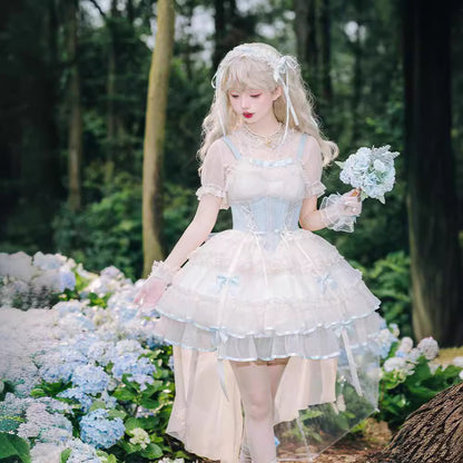Brocade Garden Lolita Original Design [Dance Of Time] Dog Short Ballet Dress JSK