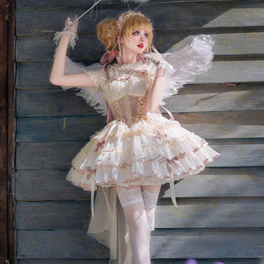 Brocade Garden Lolita Original Design [Dance Of Time] Dog Short Ballet Dress JSK