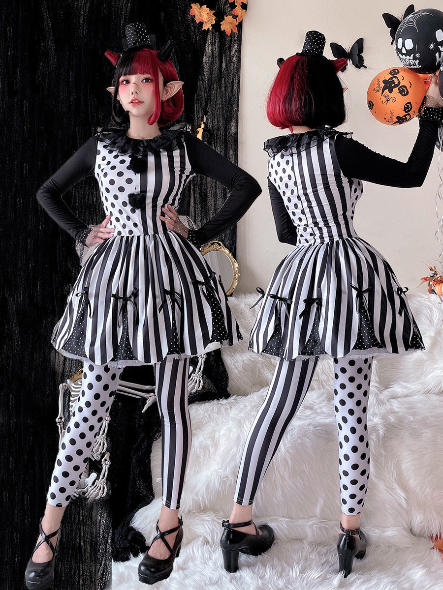 Halloween Costume Horror Circus Ghost Baby Soul Clown Cos Stage Performance Costume Women's Dress